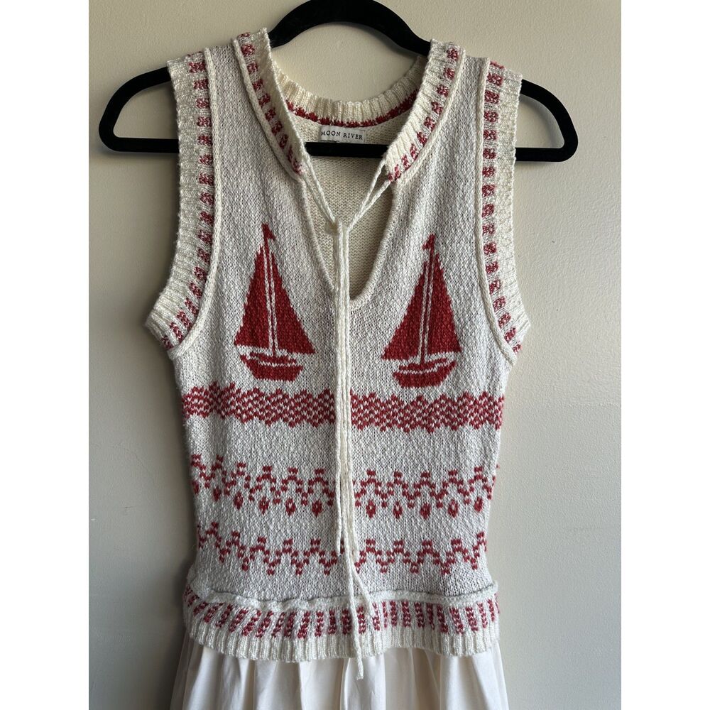Tuckernuck Moon River Sailboat Maxi Dress Size S Nautical $158 Retail - Picture 4 of 10